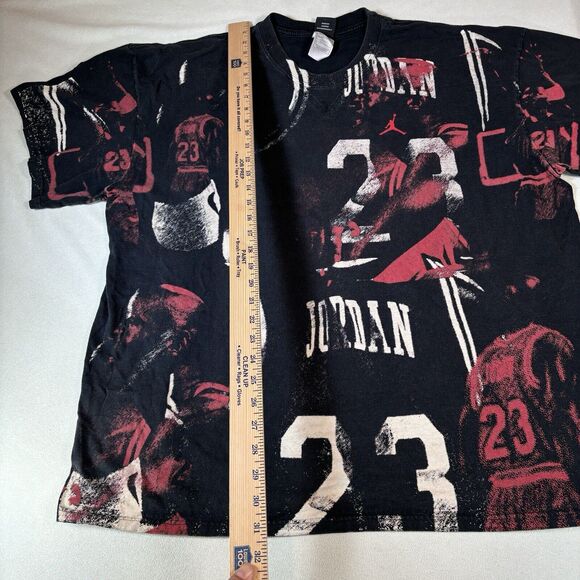 Vintage Y2k Jordan AOP Tee Mens Size XXL Black - Picture 13 of 13